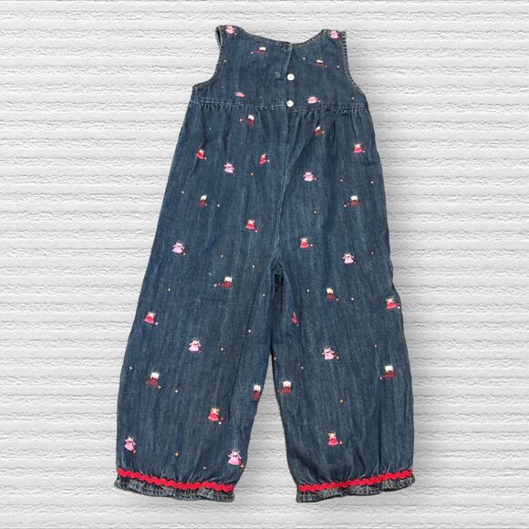 Gymboree Peruvian Doll Embroidered Denim Overalls 2T 2006 Vintage Rare - Picture 6 of 6